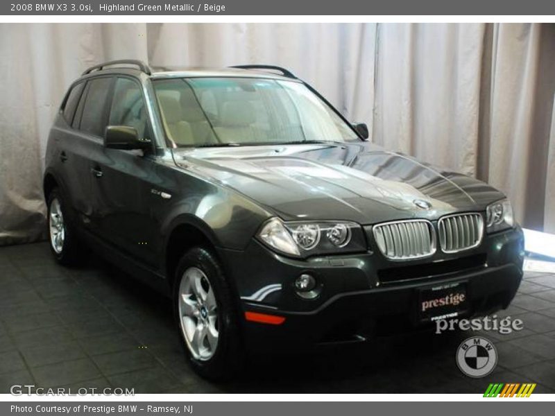 Highland Green Metallic / Beige 2008 BMW X3 3.0si