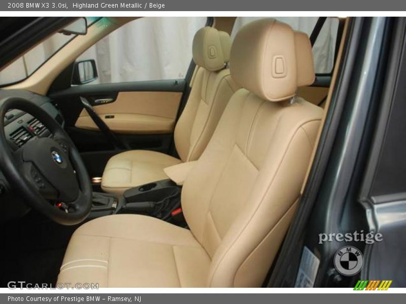 Highland Green Metallic / Beige 2008 BMW X3 3.0si