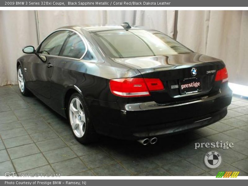 Black Sapphire Metallic / Coral Red/Black Dakota Leather 2009 BMW 3 Series 328xi Coupe