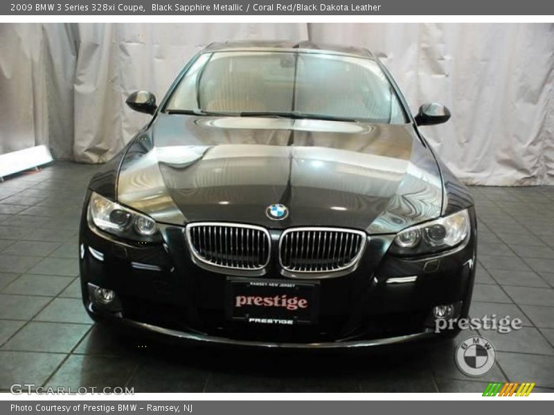 Black Sapphire Metallic / Coral Red/Black Dakota Leather 2009 BMW 3 Series 328xi Coupe
