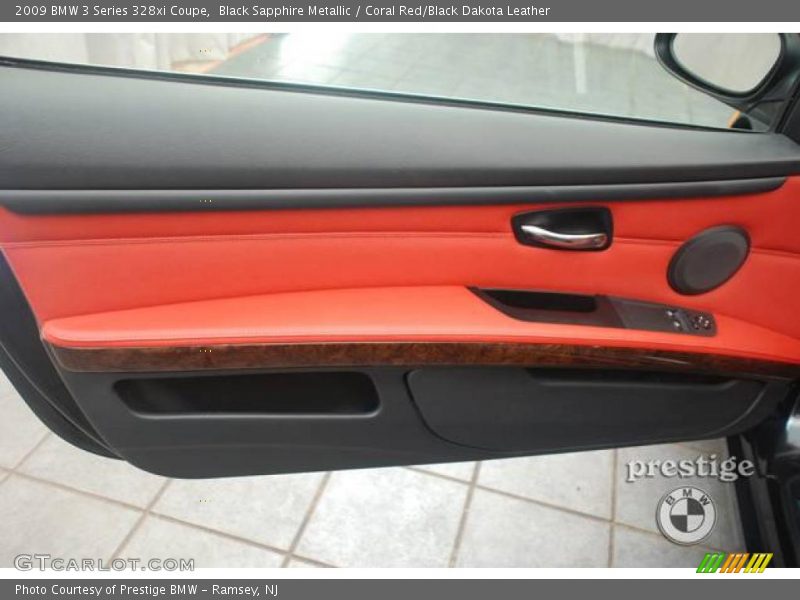Black Sapphire Metallic / Coral Red/Black Dakota Leather 2009 BMW 3 Series 328xi Coupe