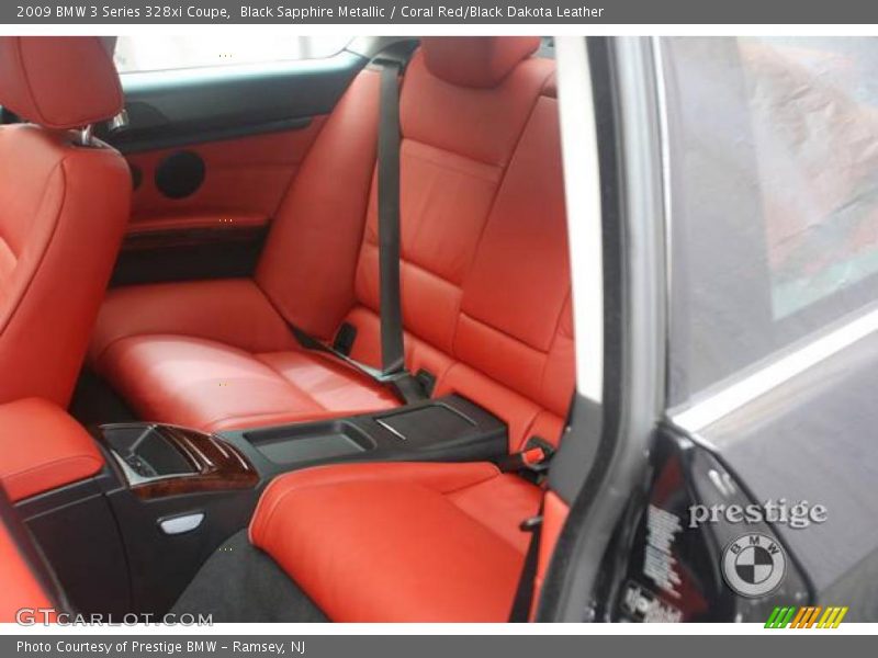 Black Sapphire Metallic / Coral Red/Black Dakota Leather 2009 BMW 3 Series 328xi Coupe