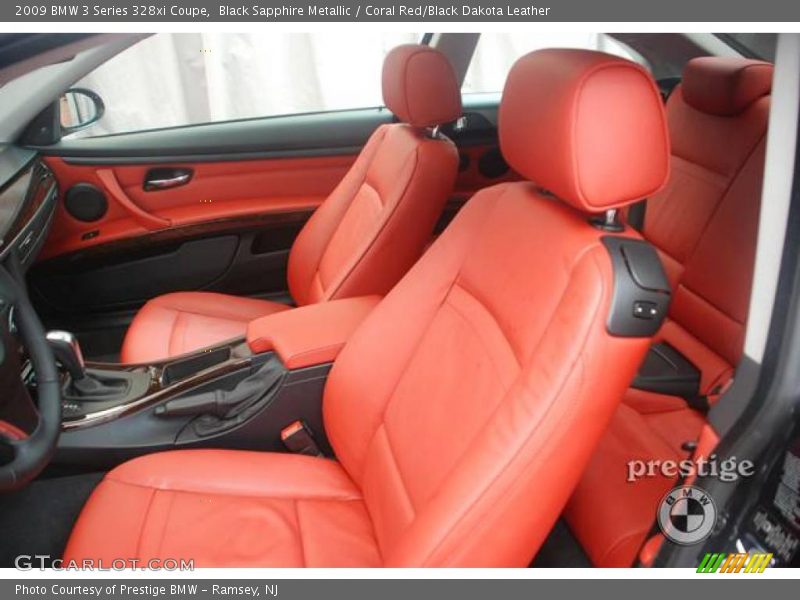 Black Sapphire Metallic / Coral Red/Black Dakota Leather 2009 BMW 3 Series 328xi Coupe