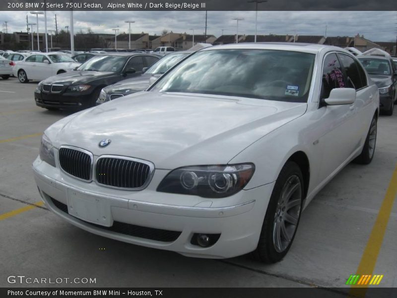 Alpine White / Dark Beige/Beige III 2006 BMW 7 Series 750Li Sedan