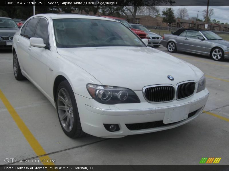 Alpine White / Dark Beige/Beige III 2006 BMW 7 Series 750Li Sedan