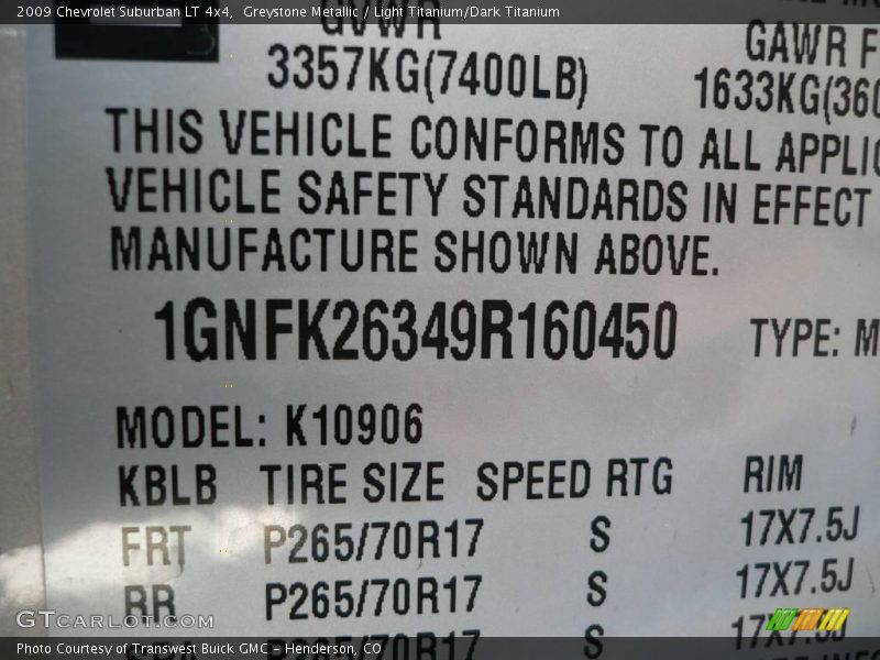 Greystone Metallic / Light Titanium/Dark Titanium 2009 Chevrolet Suburban LT 4x4