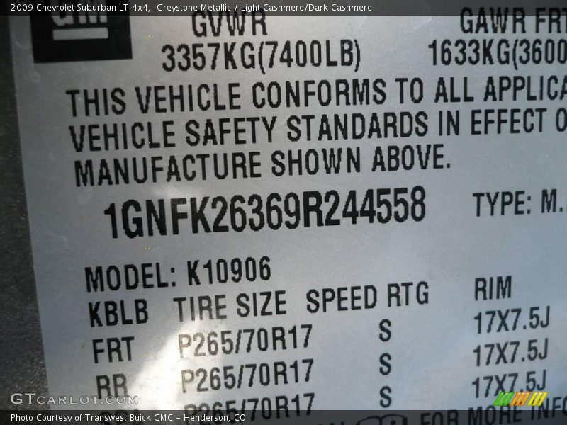 Greystone Metallic / Light Cashmere/Dark Cashmere 2009 Chevrolet Suburban LT 4x4