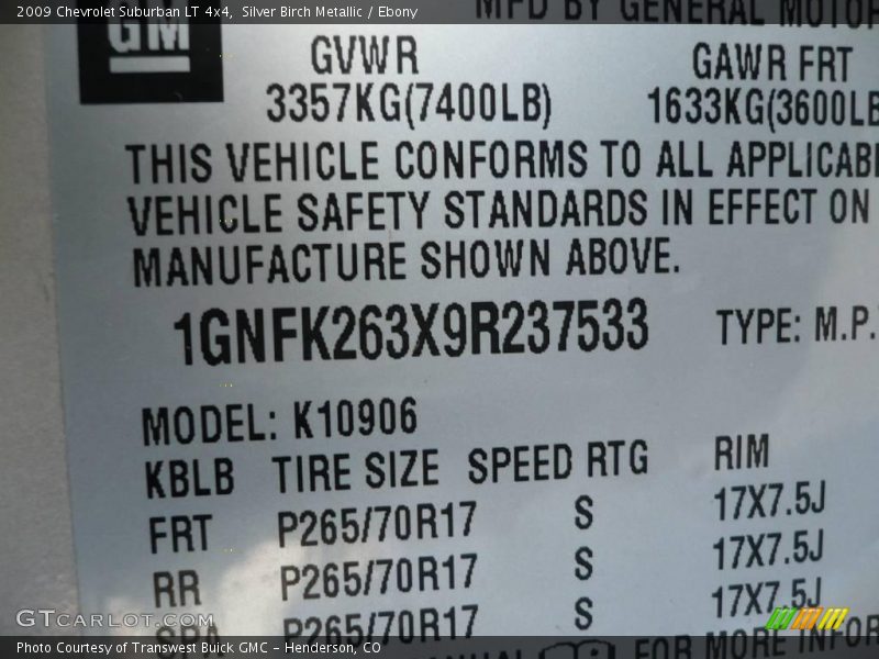 Silver Birch Metallic / Ebony 2009 Chevrolet Suburban LT 4x4