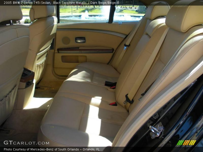 Black Sapphire Metallic / Dark Beige/Beige III 2005 BMW 7 Series 745i Sedan