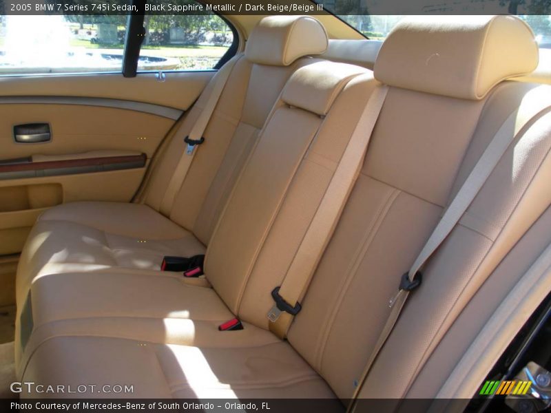 Black Sapphire Metallic / Dark Beige/Beige III 2005 BMW 7 Series 745i Sedan
