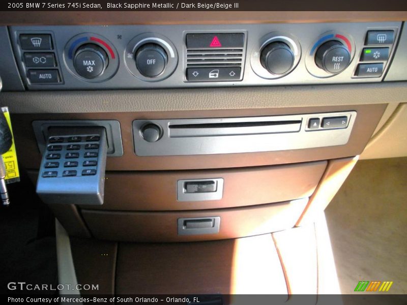 Black Sapphire Metallic / Dark Beige/Beige III 2005 BMW 7 Series 745i Sedan