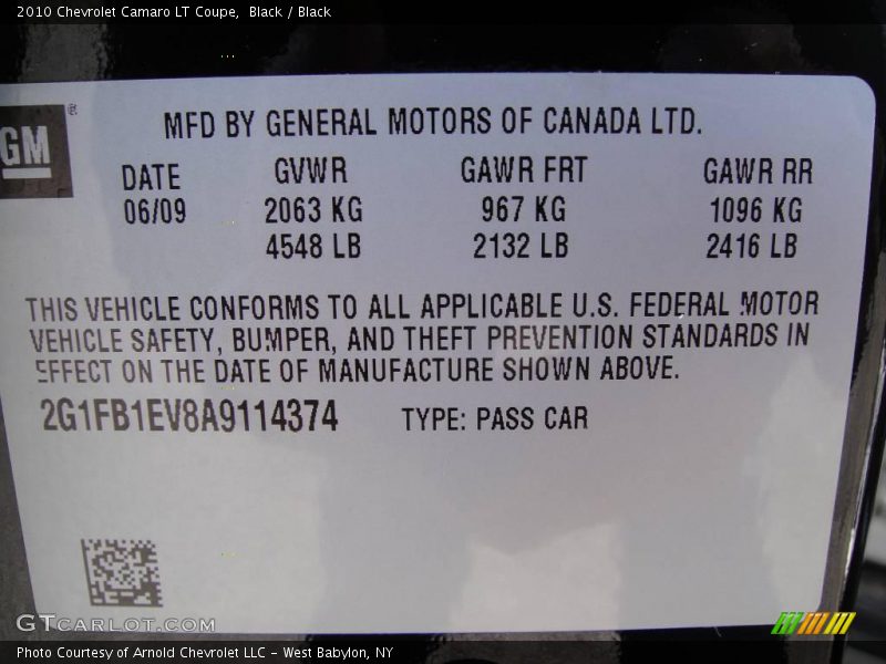 Black / Black 2010 Chevrolet Camaro LT Coupe