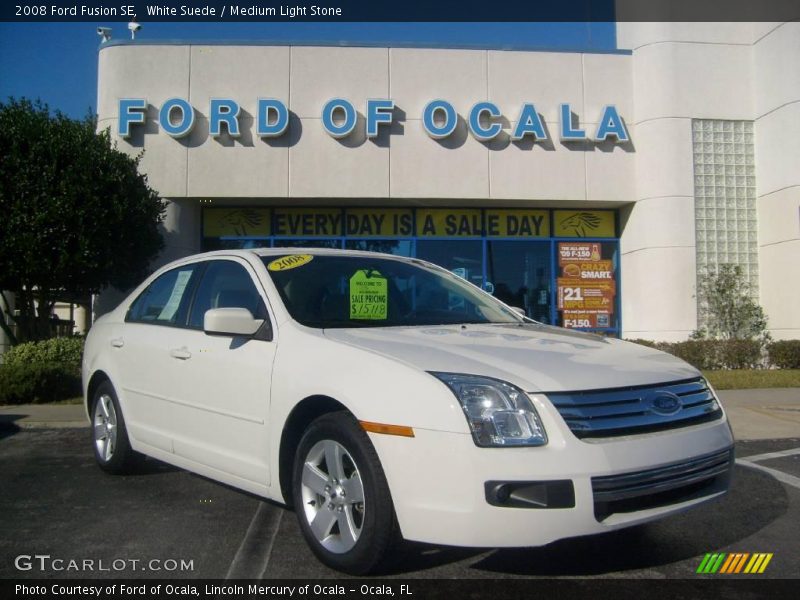 White Suede / Medium Light Stone 2008 Ford Fusion SE