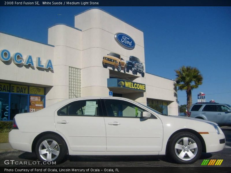 White Suede / Medium Light Stone 2008 Ford Fusion SE