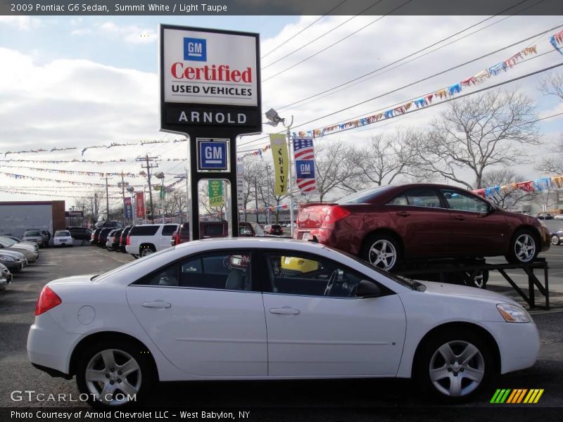 Summit White / Light Taupe 2009 Pontiac G6 Sedan