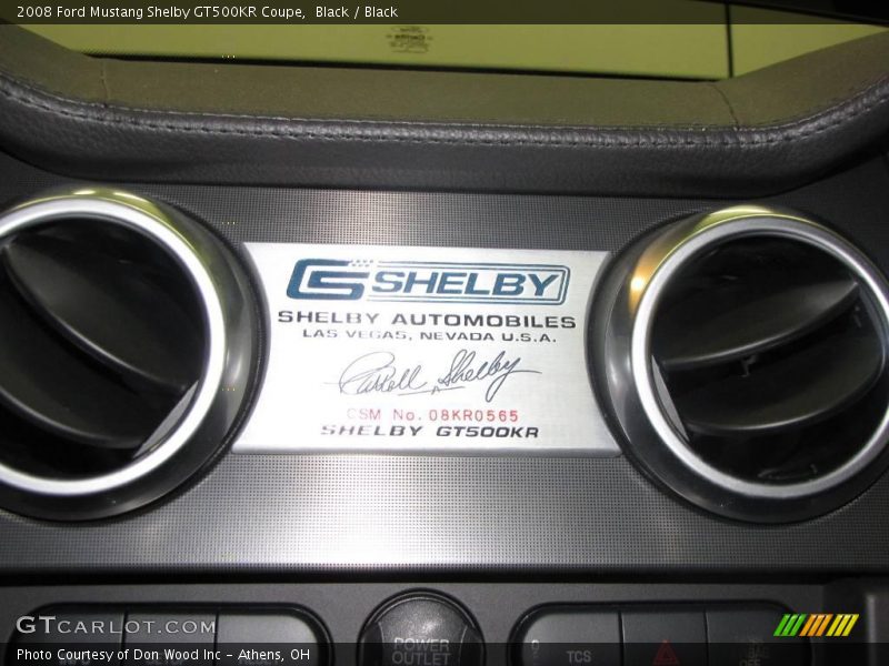 Black / Black 2008 Ford Mustang Shelby GT500KR Coupe