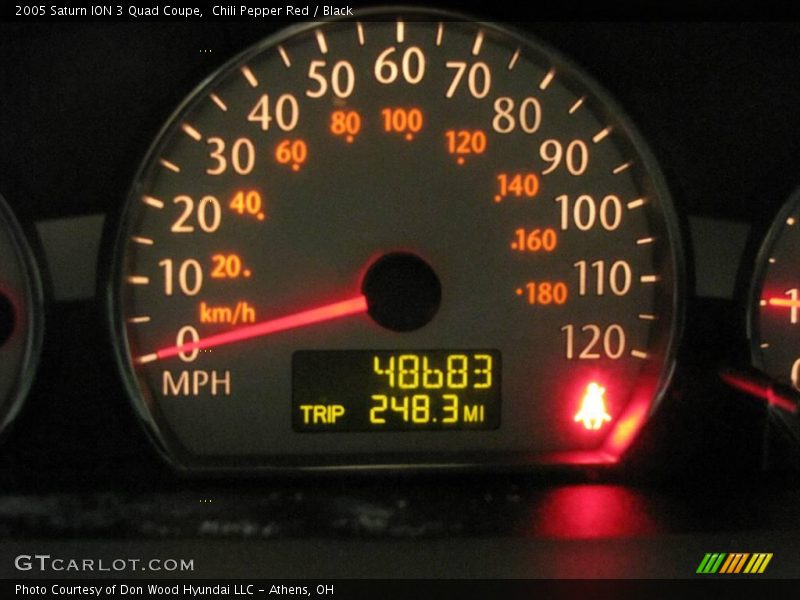 Chili Pepper Red / Black 2005 Saturn ION 3 Quad Coupe