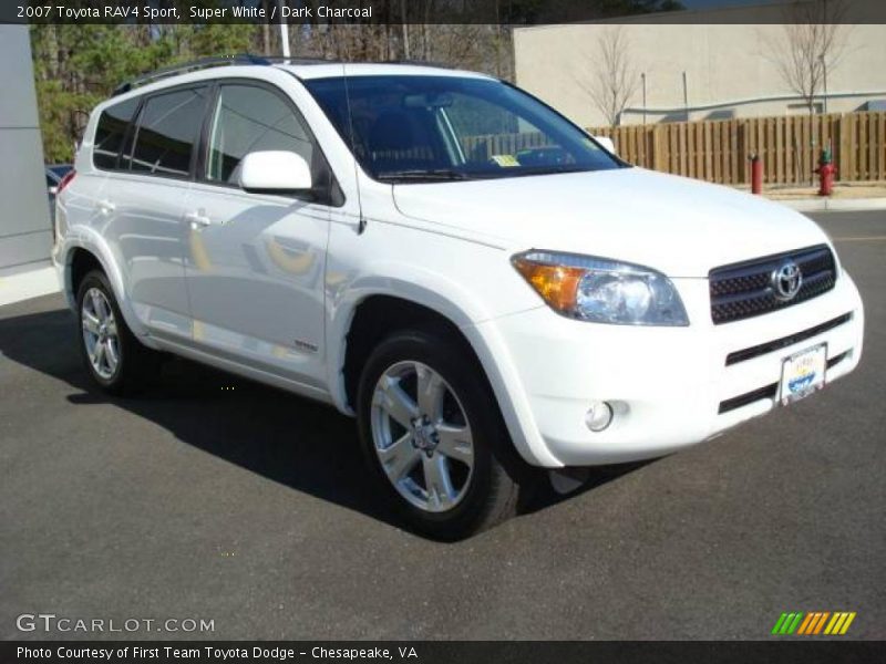 Super White / Dark Charcoal 2007 Toyota RAV4 Sport