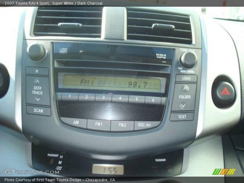 Super White / Dark Charcoal 2007 Toyota RAV4 Sport