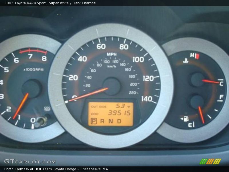 Super White / Dark Charcoal 2007 Toyota RAV4 Sport