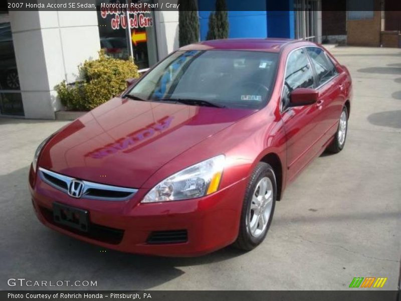 Moroccan Red Pearl / Gray 2007 Honda Accord SE Sedan