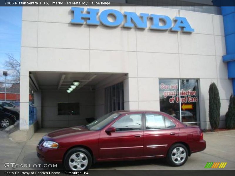 Inferno Red Metallic / Taupe Beige 2006 Nissan Sentra 1.8 S