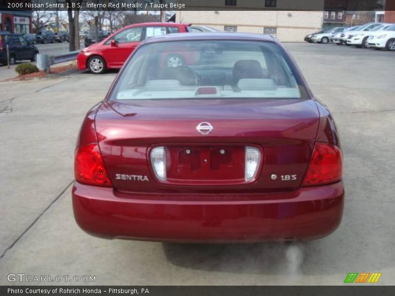 Inferno Red Metallic / Taupe Beige 2006 Nissan Sentra 1.8 S