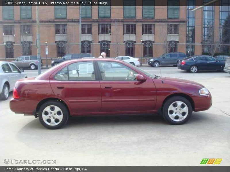 Inferno Red Metallic / Taupe Beige 2006 Nissan Sentra 1.8 S