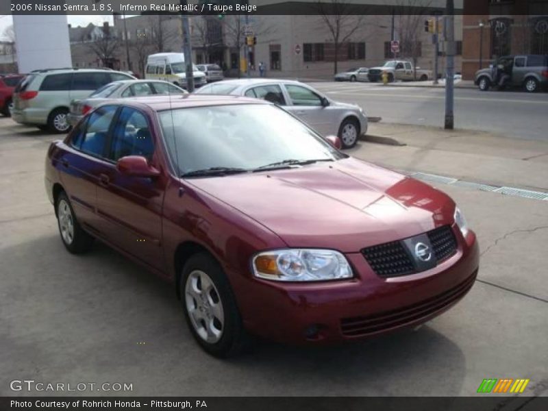 Inferno Red Metallic / Taupe Beige 2006 Nissan Sentra 1.8 S