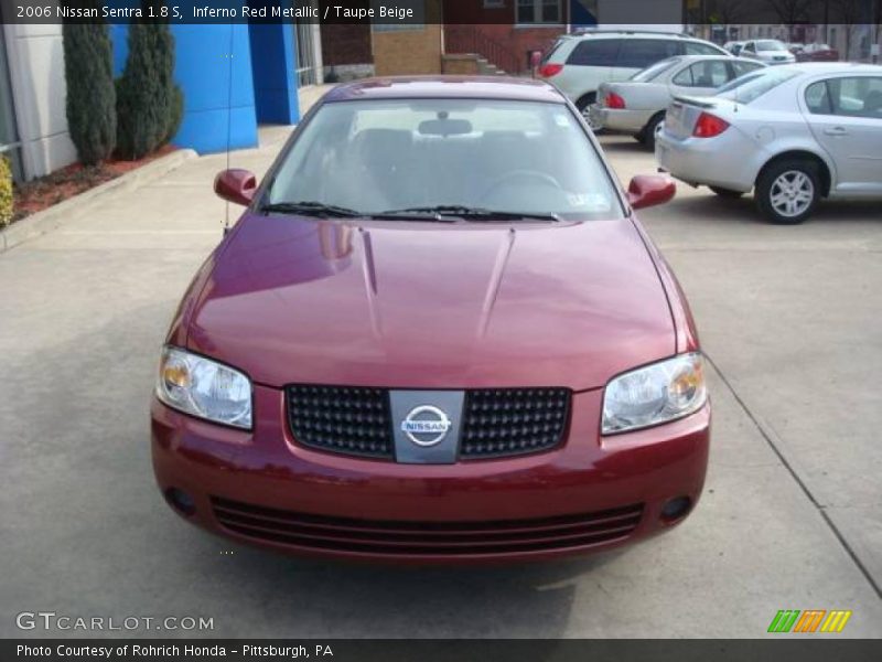 Inferno Red Metallic / Taupe Beige 2006 Nissan Sentra 1.8 S