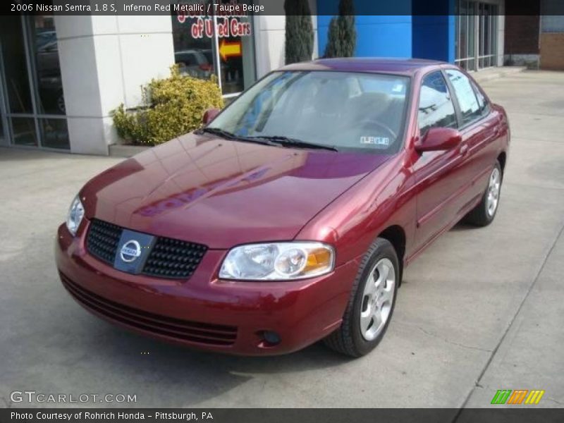 Inferno Red Metallic / Taupe Beige 2006 Nissan Sentra 1.8 S
