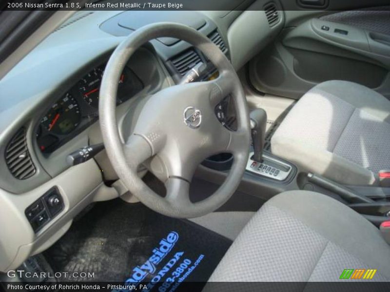 Inferno Red Metallic / Taupe Beige 2006 Nissan Sentra 1.8 S