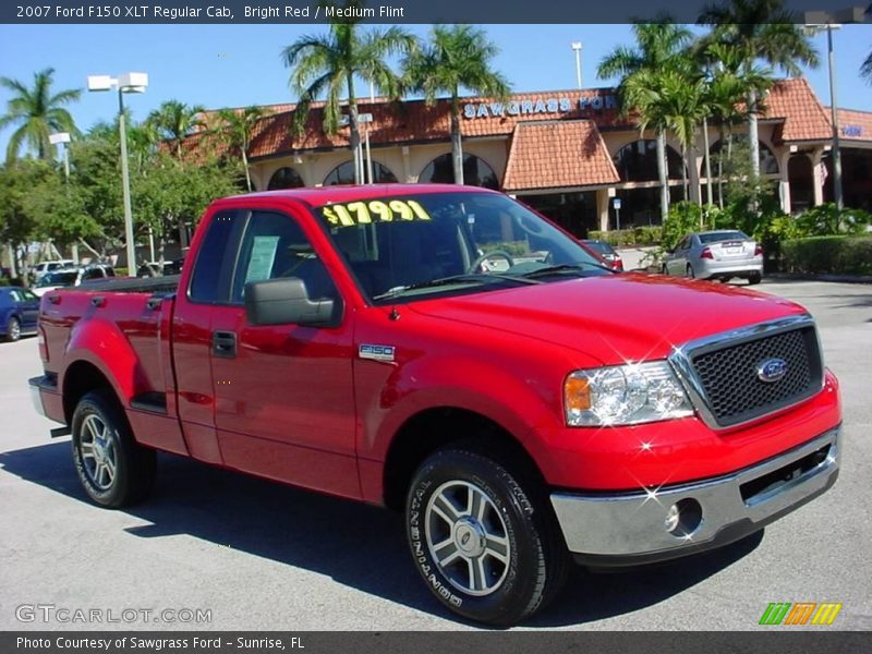 Bright Red / Medium Flint 2007 Ford F150 XLT Regular Cab
