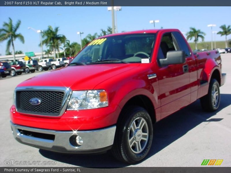 Bright Red / Medium Flint 2007 Ford F150 XLT Regular Cab