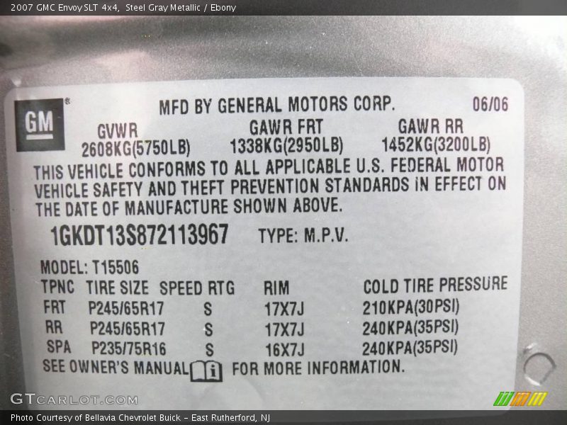 Steel Gray Metallic / Ebony 2007 GMC Envoy SLT 4x4