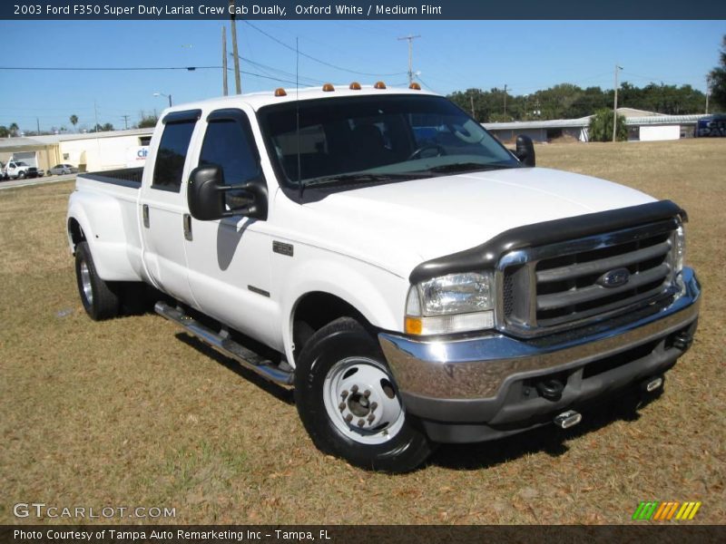 Oxford White / Medium Flint 2003 Ford F350 Super Duty Lariat Crew Cab Dually