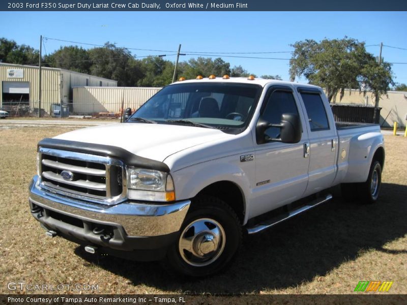 Oxford White / Medium Flint 2003 Ford F350 Super Duty Lariat Crew Cab Dually