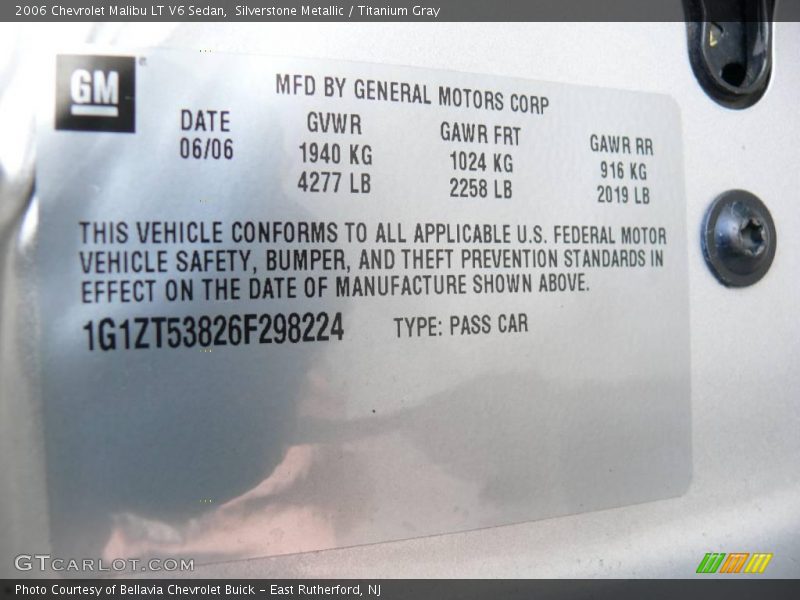Silverstone Metallic / Titanium Gray 2006 Chevrolet Malibu LT V6 Sedan