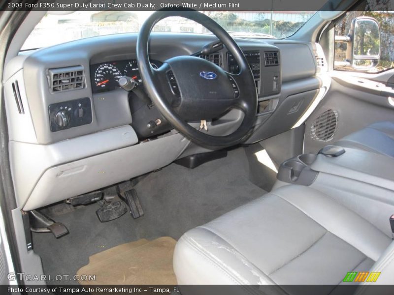 Oxford White / Medium Flint 2003 Ford F350 Super Duty Lariat Crew Cab Dually