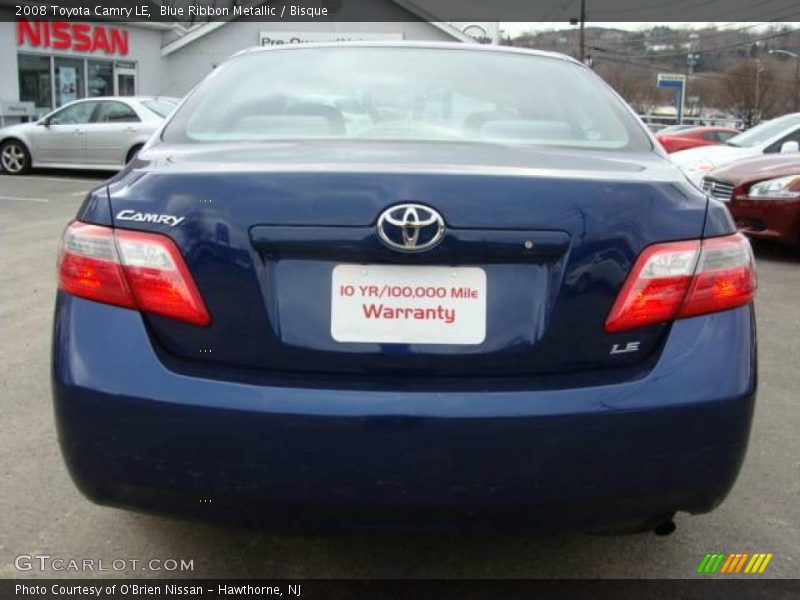Blue Ribbon Metallic / Bisque 2008 Toyota Camry LE