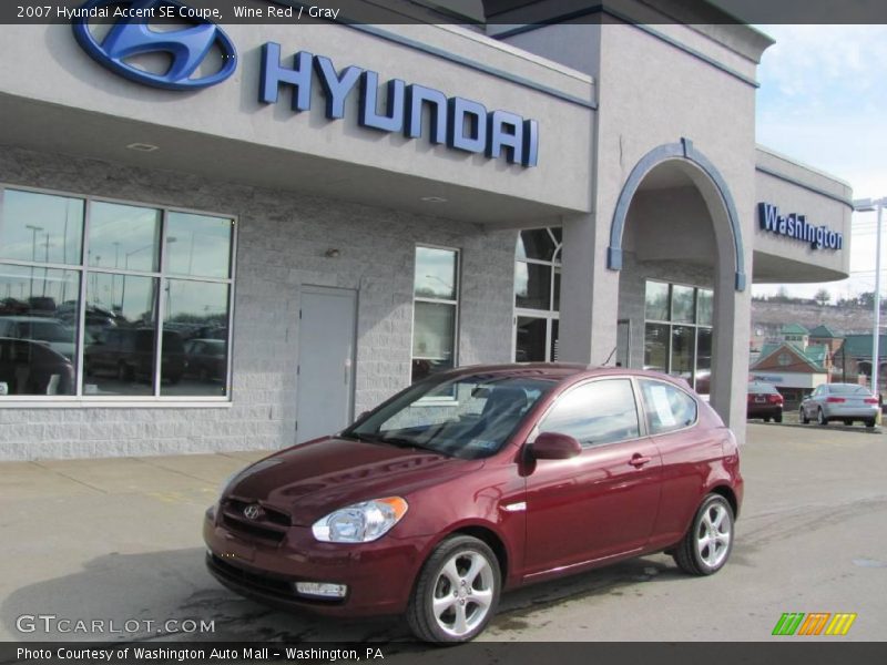 Wine Red / Gray 2007 Hyundai Accent SE Coupe