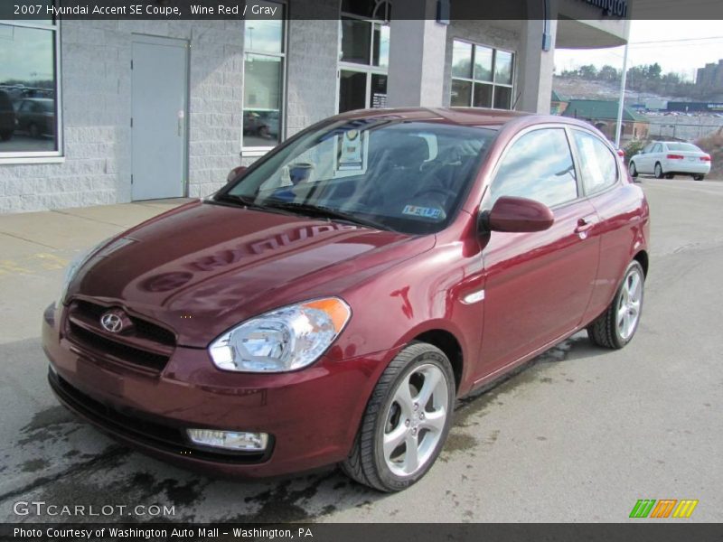 Wine Red / Gray 2007 Hyundai Accent SE Coupe