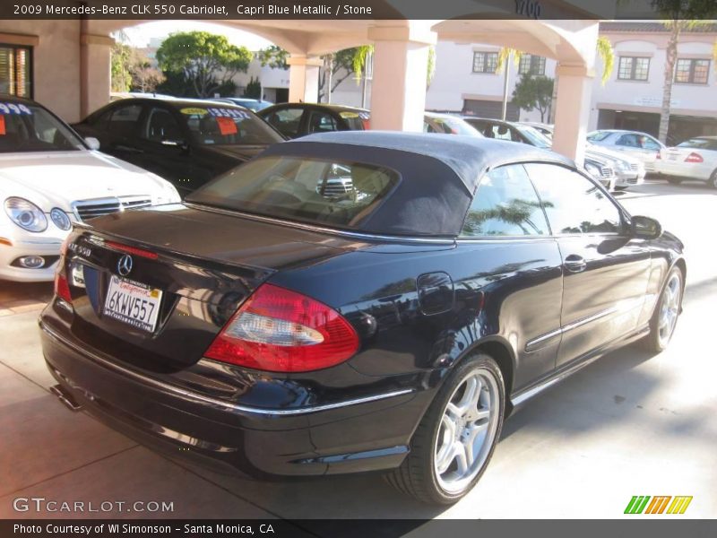 Capri Blue Metallic / Stone 2009 Mercedes-Benz CLK 550 Cabriolet