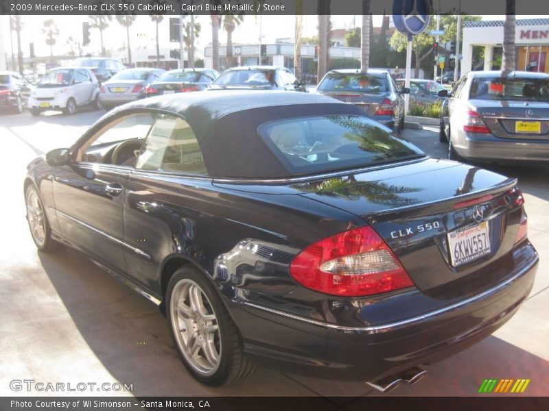 Capri Blue Metallic / Stone 2009 Mercedes-Benz CLK 550 Cabriolet