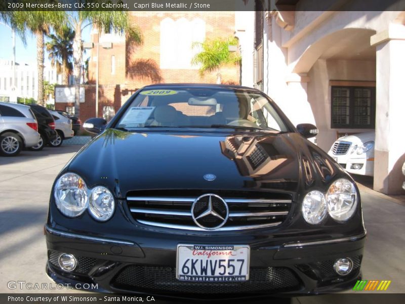 Capri Blue Metallic / Stone 2009 Mercedes-Benz CLK 550 Cabriolet