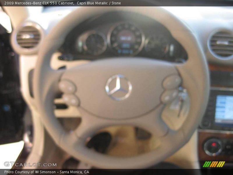 Capri Blue Metallic / Stone 2009 Mercedes-Benz CLK 550 Cabriolet