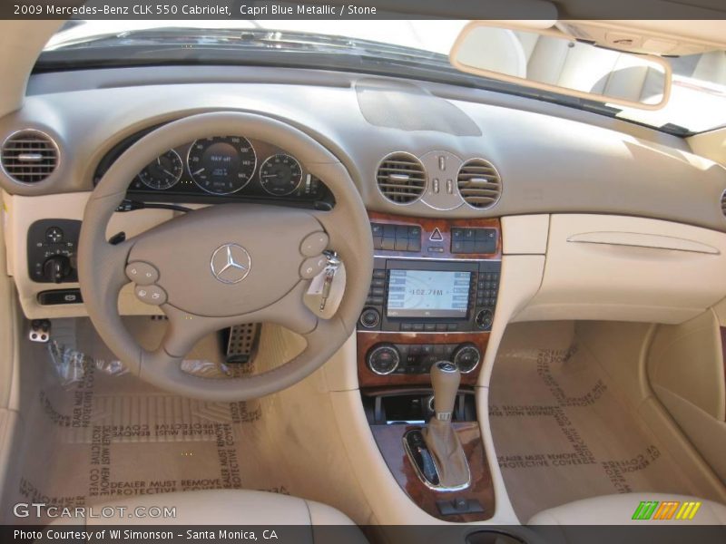 Capri Blue Metallic / Stone 2009 Mercedes-Benz CLK 550 Cabriolet