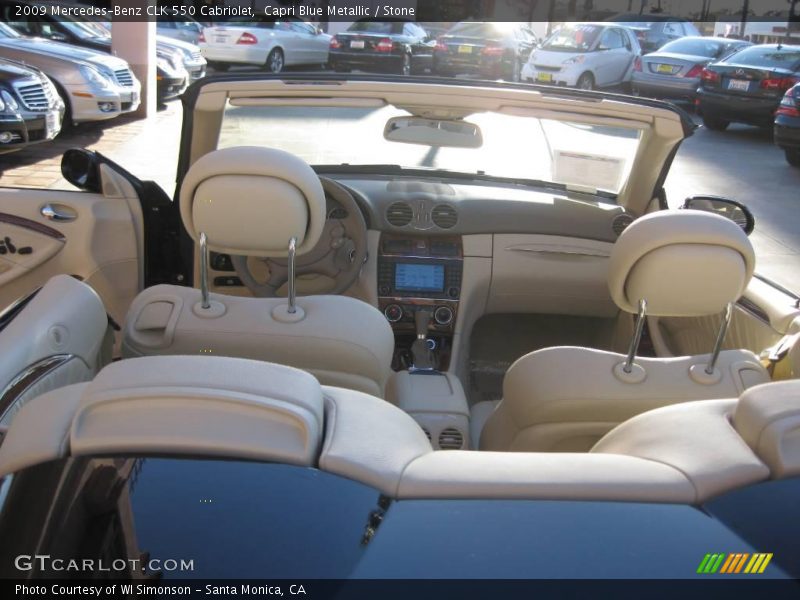 Capri Blue Metallic / Stone 2009 Mercedes-Benz CLK 550 Cabriolet