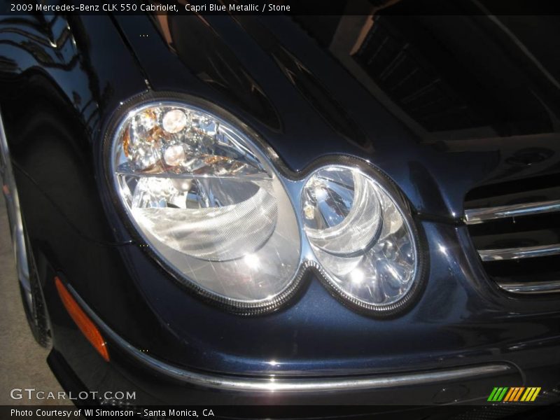 Capri Blue Metallic / Stone 2009 Mercedes-Benz CLK 550 Cabriolet