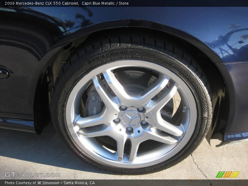 Capri Blue Metallic / Stone 2009 Mercedes-Benz CLK 550 Cabriolet